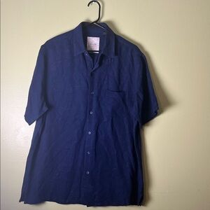 Tasso Elba Island Navy Textured Shirt